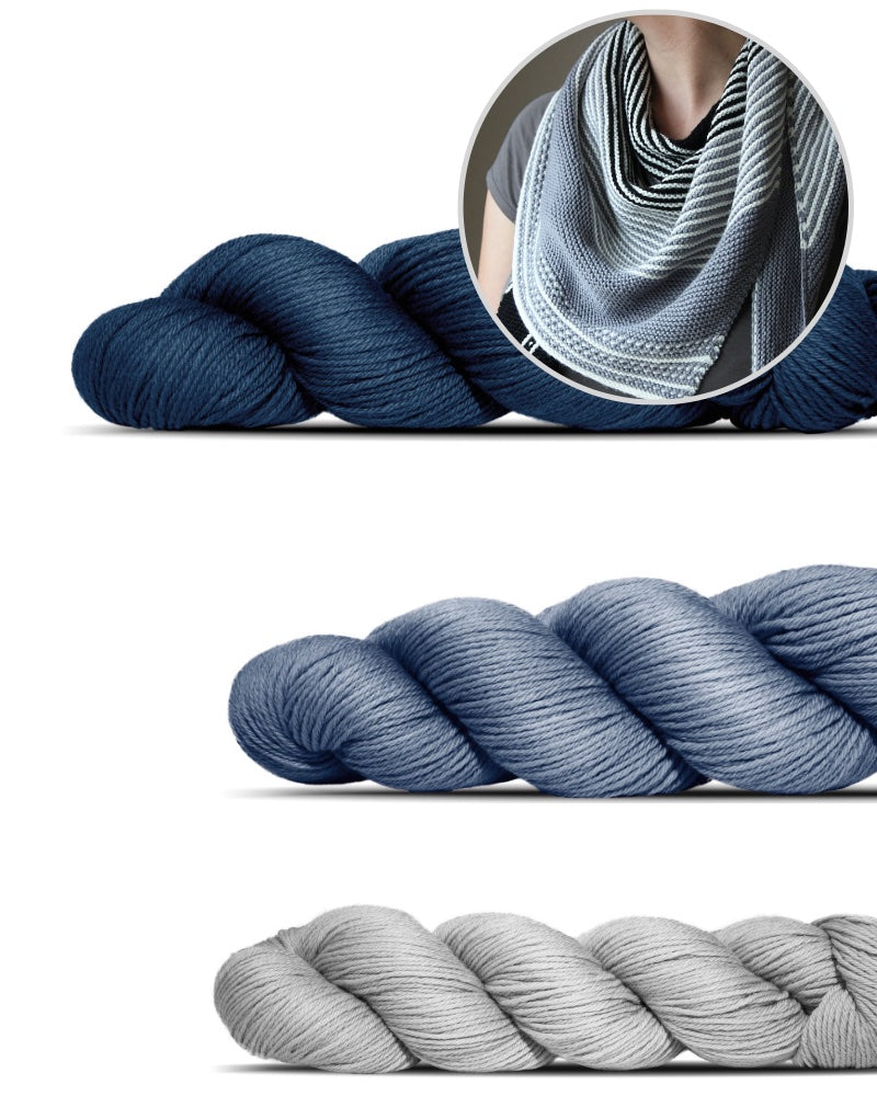 Drachenfels Tuch | feine Streifen aus Cheeky Merino Joy von Rosy Green Wool