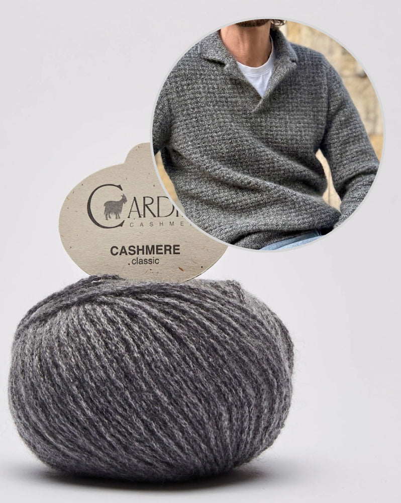 The Cashmere-Waffle Polo | våffelmönster i Classic Cashmere från Cardiff