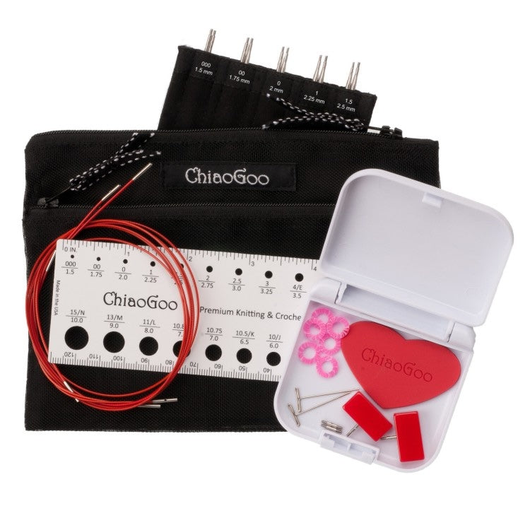 Set d'aiguilles Mini Twist Dentelle Rouge - 10cm