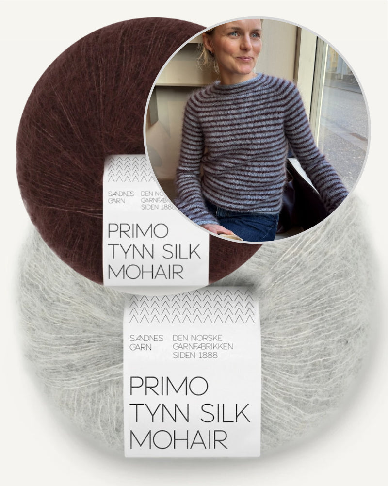 Chemisier Frankie | fines rayures en Primo Tynn Silk Mohair de Sandnes Garn