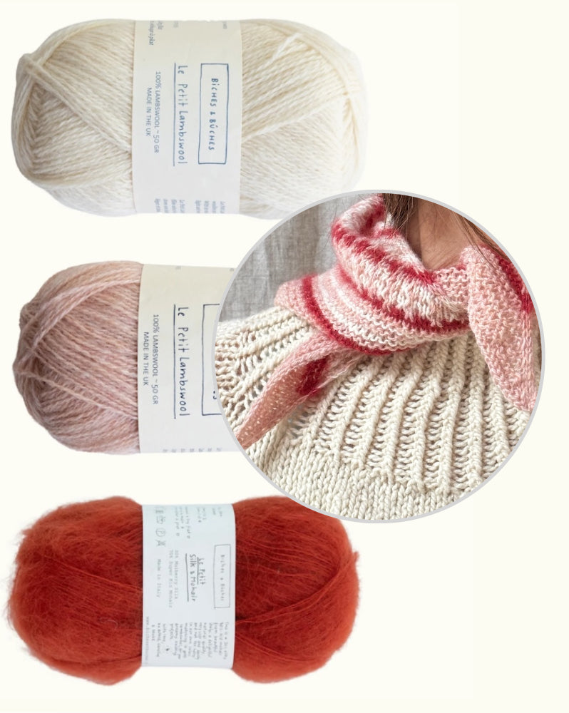 Isla Shawl Winter Edition | delicately fluffy made from Le Petit Lambswool and Le Petit Silk & Mohair by Biches & Bûches