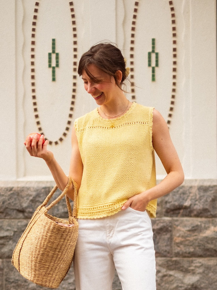 Cornflake Top | sonniges Top aus Line von Sandnes Garn