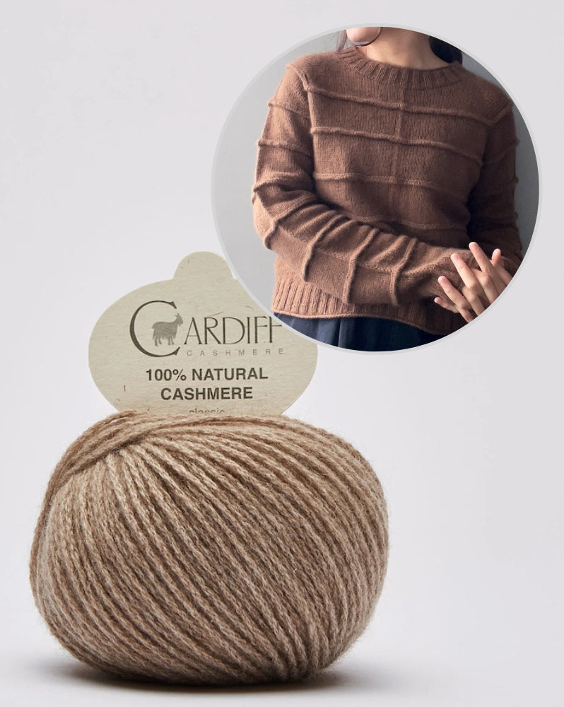 Pull Linescape | Lignes basiques en cachemire classique de Cardiff