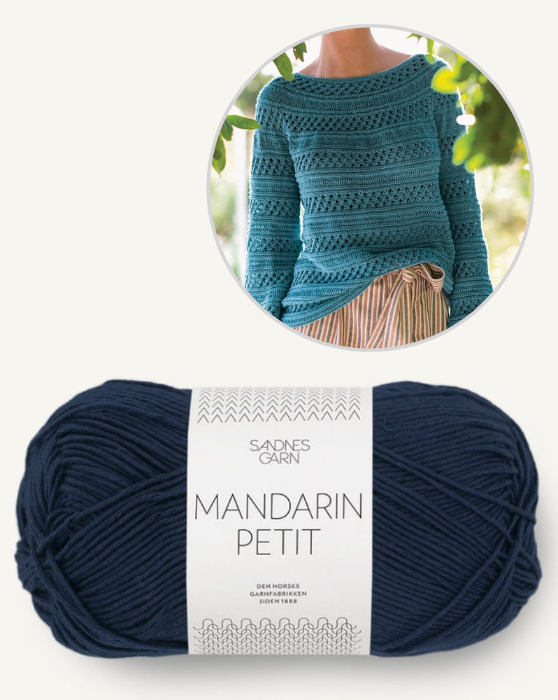 Schilfpullover | Strukturmusterstreifen aus Mandarin Petit von Sandnes Garn