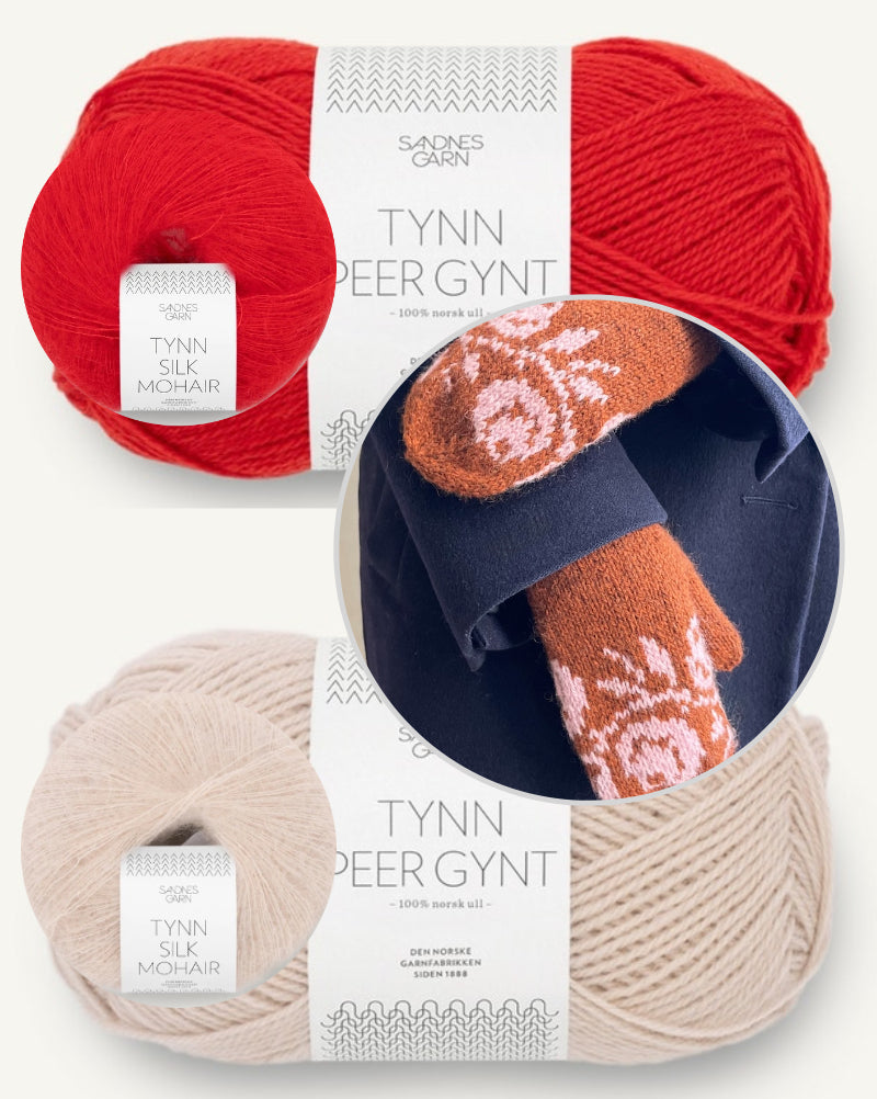 Rosie Mittens | vintage Muster aus Tynn Peer Gynt und Tynn Silk Mohair von Sandnes Garn