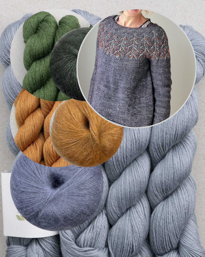 Sea Buckthorn Sweater | romantischer Sanddorn mit Hebemaschen aus Pinta und Mohair Bliss von Pascuali
