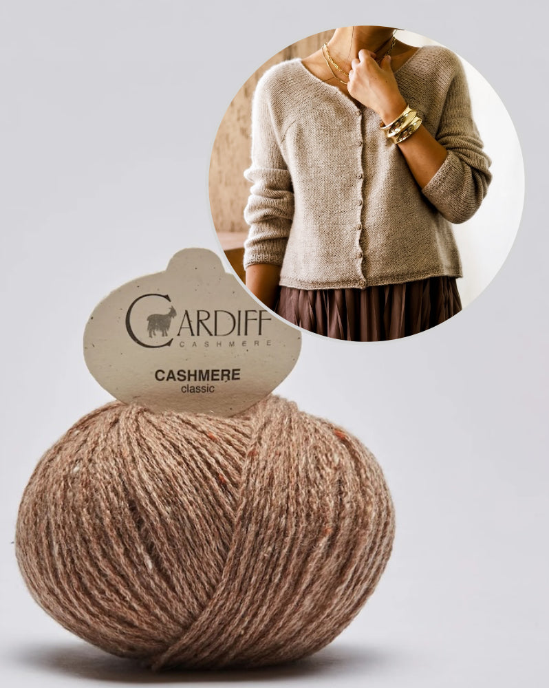 Minimi Knit Design Winter Pyramid Cloud Cardigan mit Cardiff Cashmere Classic 12