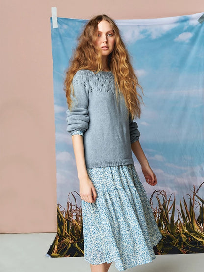 Snowdrop Sweater | lightweight summer sweater made from Line by Sandnes Garn