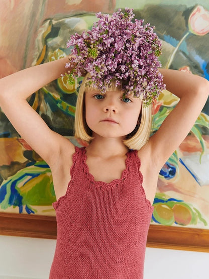 Roselyn Dress Kids | romantic crochet ruffles made from Line by Sandnes Garn