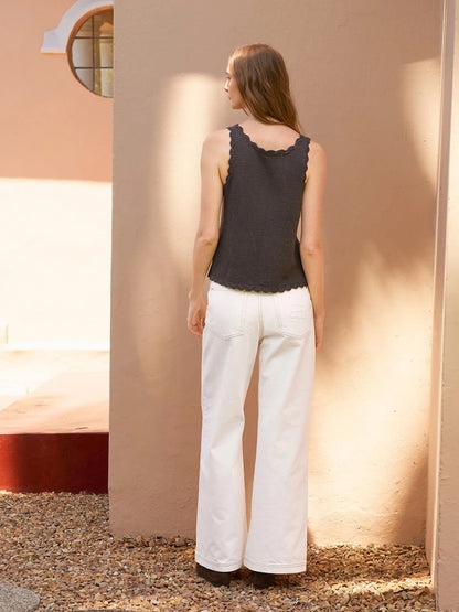 Roselyn Top | delicate wave edges made from Tynn Line by Sandnes Garn