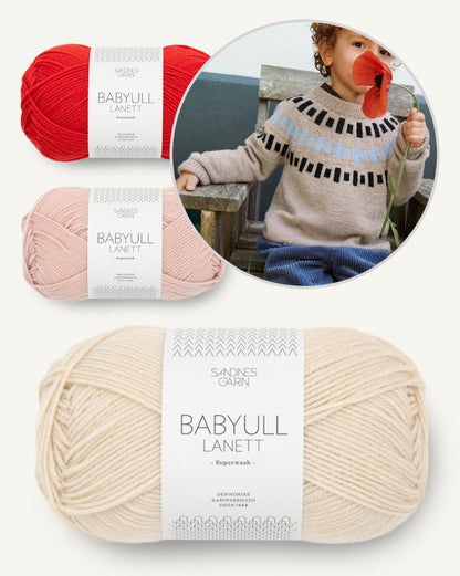 Cole Sweater Kids | Simple colorwork pattern in Babyull Lanett by Sandnes Garn