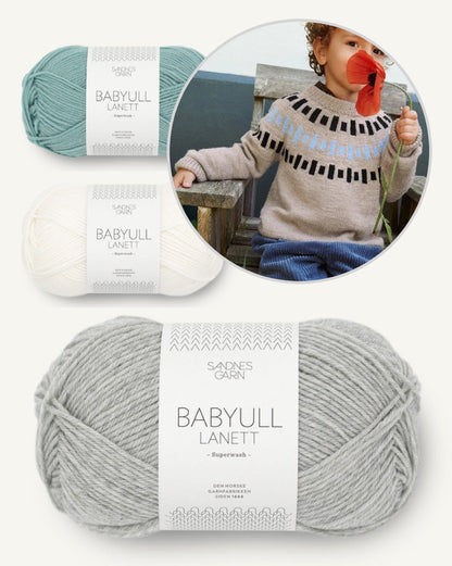 Cole Sweater Kids | Simple colorwork pattern in Babyull Lanett by Sandnes Garn