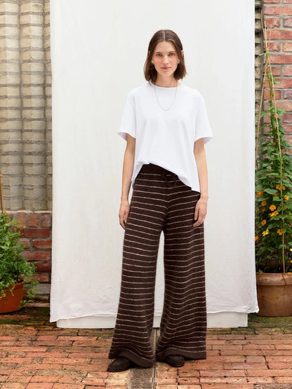 Riley Pants | Lounge pants with fine stripes made from Sunday and Tynn Silk Mohair by Sandnes Garn