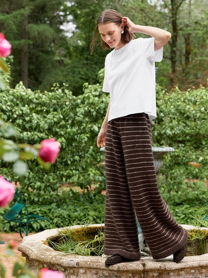 Riley Pants | Lounge pants with fine stripes made from Sunday and Tynn Silk Mohair by Sandnes Garn