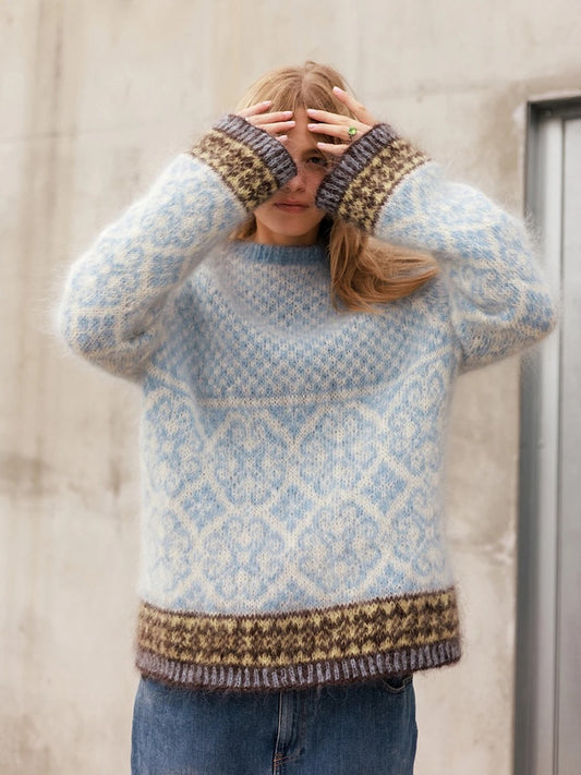 Rose | fluffig norsk tröja i Ballerina Chunky Mohair från Sandnes Garn