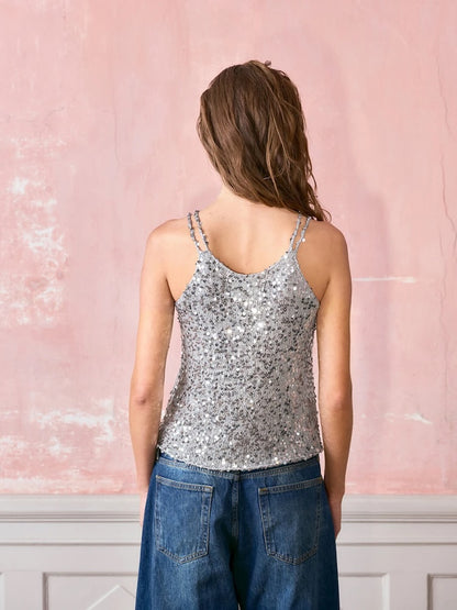 Top Nia | top glitterato in paillettes di Sandnes Garn