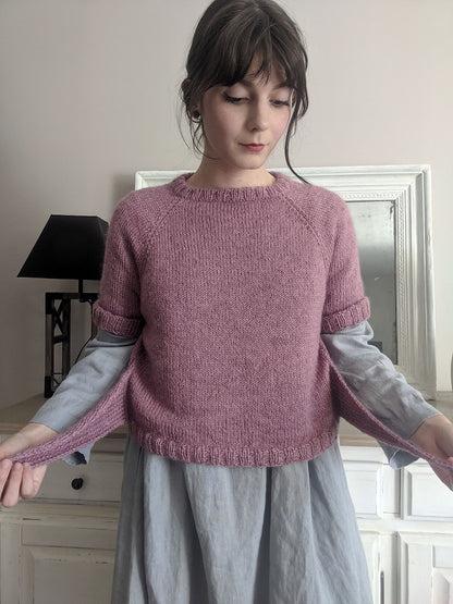 Closca Shirt | with bow detail made of Fleece Bluefaced Leicester DK from West Yorkshire Spinners