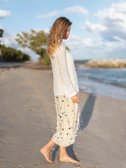 Sea Breeze Pullover | perfect for vacation made from Tynn Line by Sandnes Garn