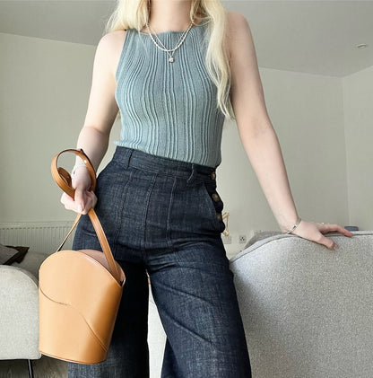 Mixed Rib Cami | top med ribmønster i Merino fra Knitting for Olive
