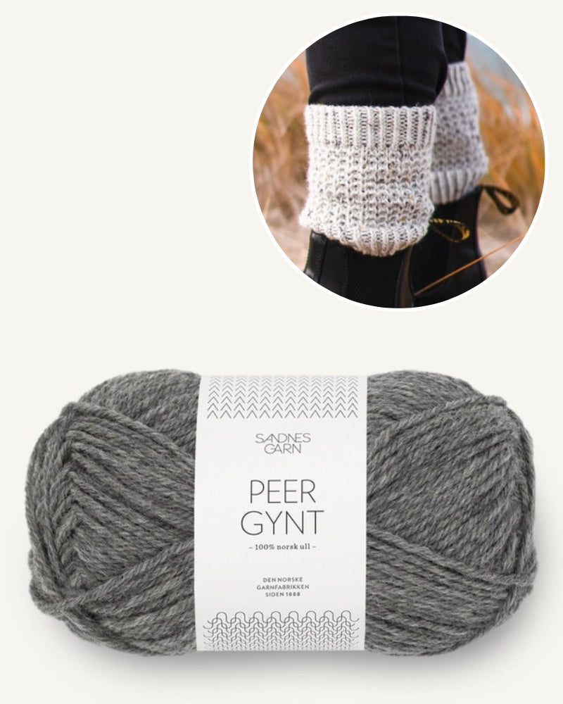 Garnpaket Ankle Cozies mit Peer Gynt in dunkelgrau