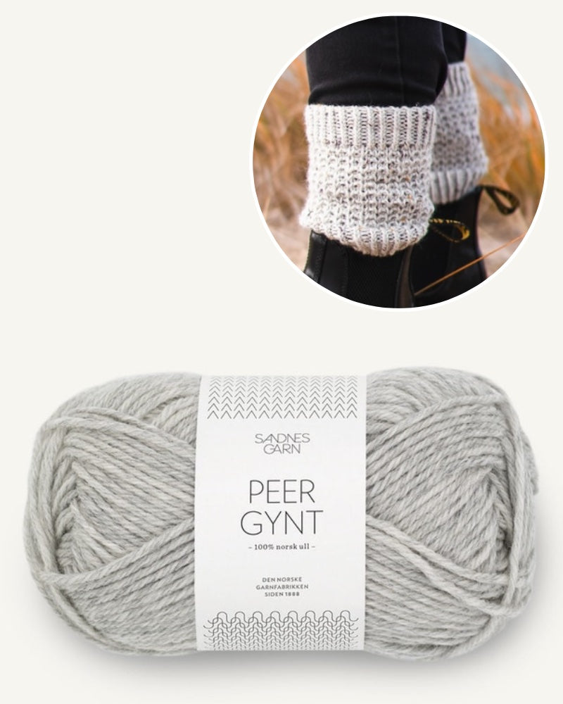 Garnpaket Ankle Cozies mit Peer Gynt in hellgrau