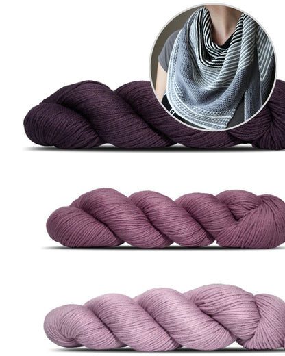 Drachenfels Tuch | feine Streifen aus Cheeky Merino Joy von Rosy Green Wool