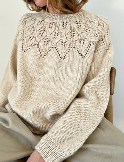 Ella Sweater | fine leaf pattern from Alpakka Ull by Sandnes Garn