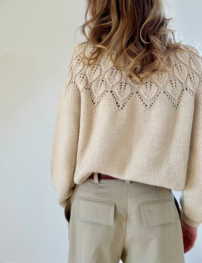 Ella Sweater | fine leaf pattern from Alpakka Ull by Sandnes Garn