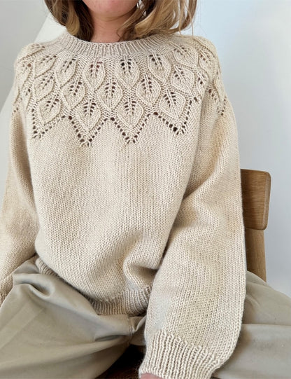 Ella Sweater | fine leaf pattern from Alpakka Ull by Sandnes Garn