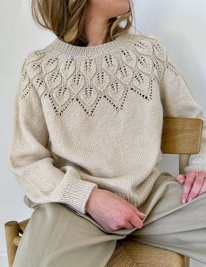 Ella Sweater | fine leaf pattern from Alpakka Ull by Sandnes Garn