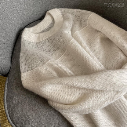 Heaven-bluse | romantisk og feminin i Babyull Lanett og Tynn Silk Mohair fra Sandnes Garn