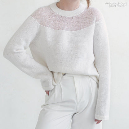Heaven-bluse | romantisk og feminin i Babyull Lanett og Tynn Silk Mohair fra Sandnes Garn