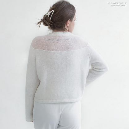 Heaven-bluse | romantisk og feminin i Babyull Lanett og Tynn Silk Mohair fra Sandnes Garn