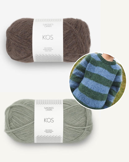 Jasper Pullover Kids | bequem weicher Streifenpullover aus Kos von Sandnes Garn