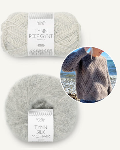 Jenny Pullover | fluffiges Smockmuster aus Tynn Peer Gynt und Tynn Silk Mohair von Sandnes Garn