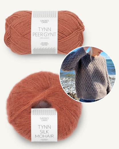 Jenny Pullover | fluffiges Smockmuster aus Tynn Peer Gynt und Tynn Silk Mohair von Sandnes Garn