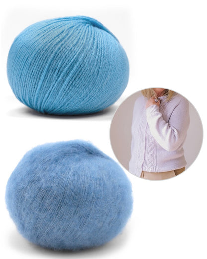 Lilac Cardigan | zartes Muster aus Merino Baby und Manada von Pascuali