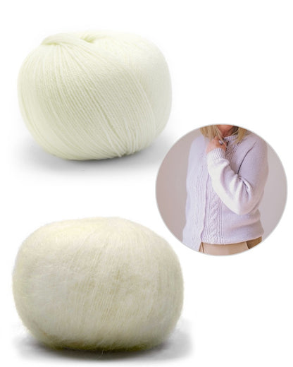 Lilac Cardigan | zartes Muster aus Merino Baby und Manada von Pascuali