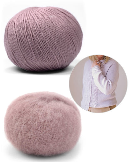 Lilac Cardigan | zartes Muster aus Merino Baby und Manada von Pascuali