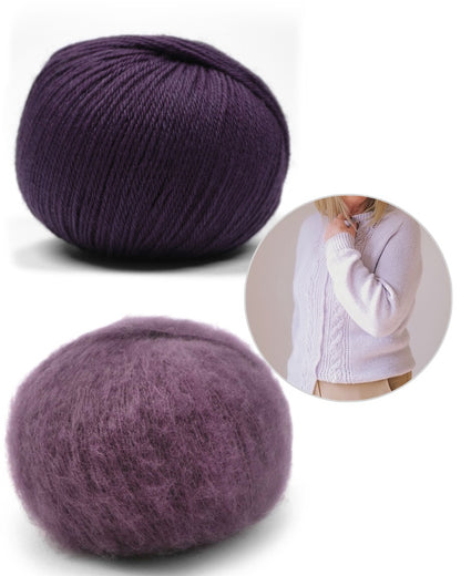 Lilac Cardigan | zartes Muster aus Merino Baby und Manada von Pascuali