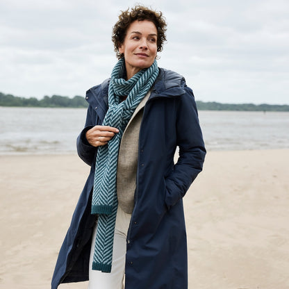 Linewalk-sjaal | visgraatpatroon van Lovely Merino Treat van Rosy Green Wool