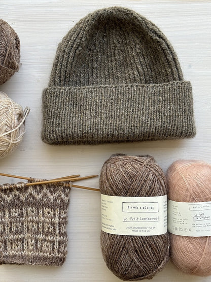 London Beanie | Enkel hue i Le Petit Lambswool og Le Petit Silk & Mohair fra Biches & Bûches