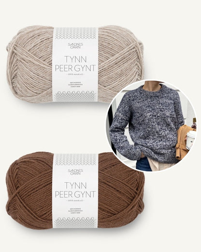 Melange Sweater | zufällig gemusterter Pullover aus Tynn Peer Gynt von Sandnes Garn