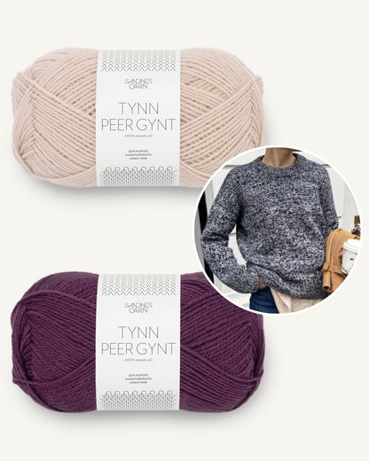Melange Sweater | zufällig gemusterter Pullover aus Tynn Peer Gynt von Sandnes Garn