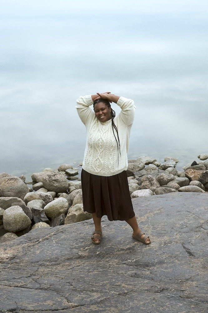 Juurilla cable-knit sweater | classically beautiful, made with 7 Brothers by Novita