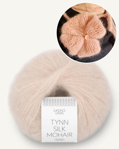 Poppy Rose | fleur délicate en Tynn Silk Mohair de Sandnes Garn