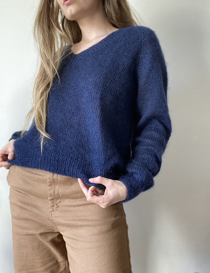 Vega V-Neck | zarter Mohair Pullover aus Tynn Silk Mohair von Sandnes Garn