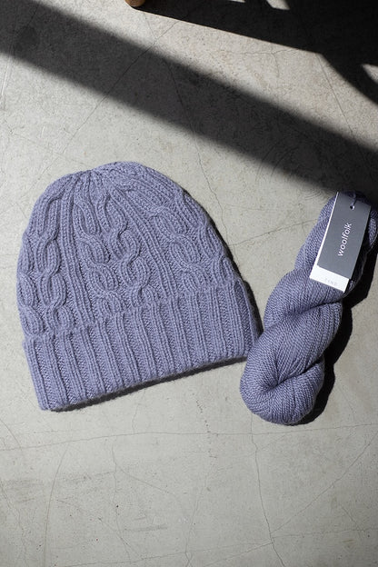 Sellwood Hat | soft cable knit pattern in Tynd by Woolfolk