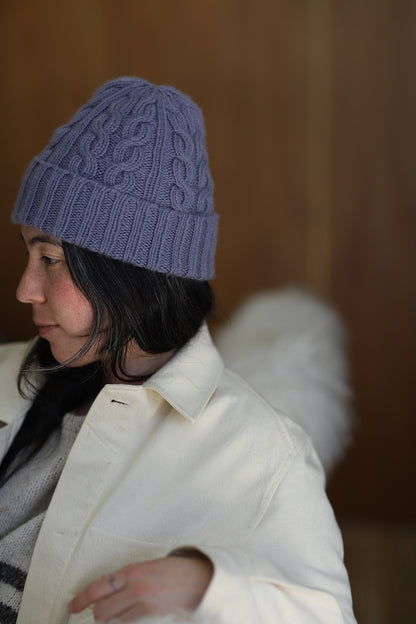 Sellwood Hat | soft cable knit pattern in Tynd by Woolfolk