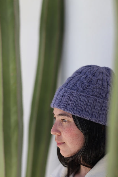 Sellwood Hat | soft cable knit pattern in Tynd by Woolfolk